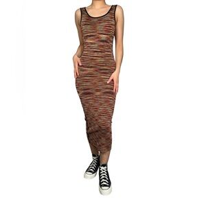 Sandro Knit Fitted Midi Dress in Multicolor - XS/S